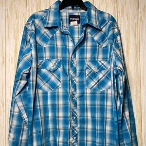 Wrangler Snap Button Long Sleeve Large Men’s Shirt